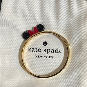 Kate Spade Gold Bangle with Black and Red Accents